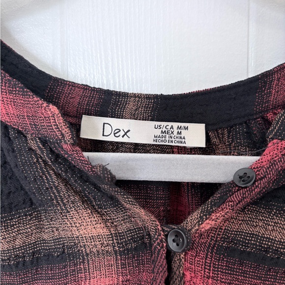 Dex Black and Red Plaid Blouse - Picture 2 of 2